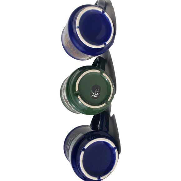 Weihnachtsmarkt Christmas Market Germany Lot Of 3 Coffee Mug Cup Green Blue EUC - Picture 6 of 15